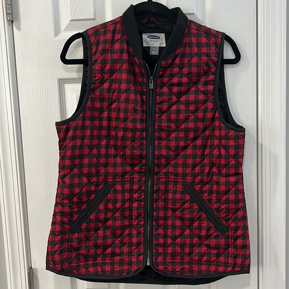 Black and Red checked vest